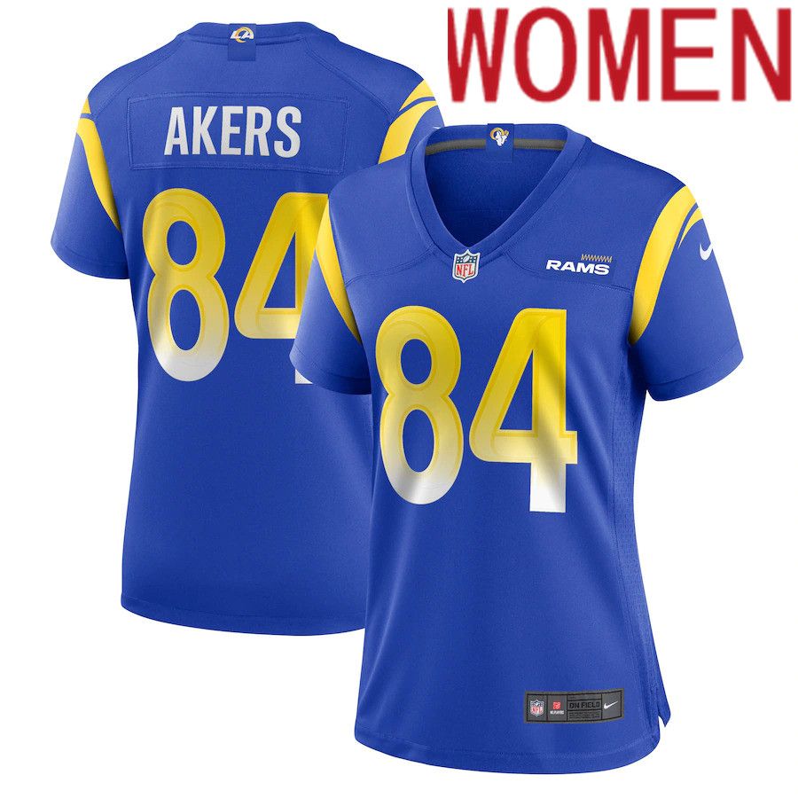 Women Los Angeles Rams #84 Landen Akers Nike Royal Game NFL Jersey->women nfl jersey->Women Jersey